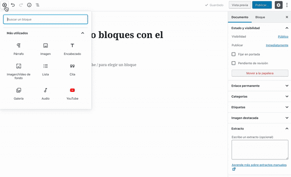 nuevos bloques WordPress