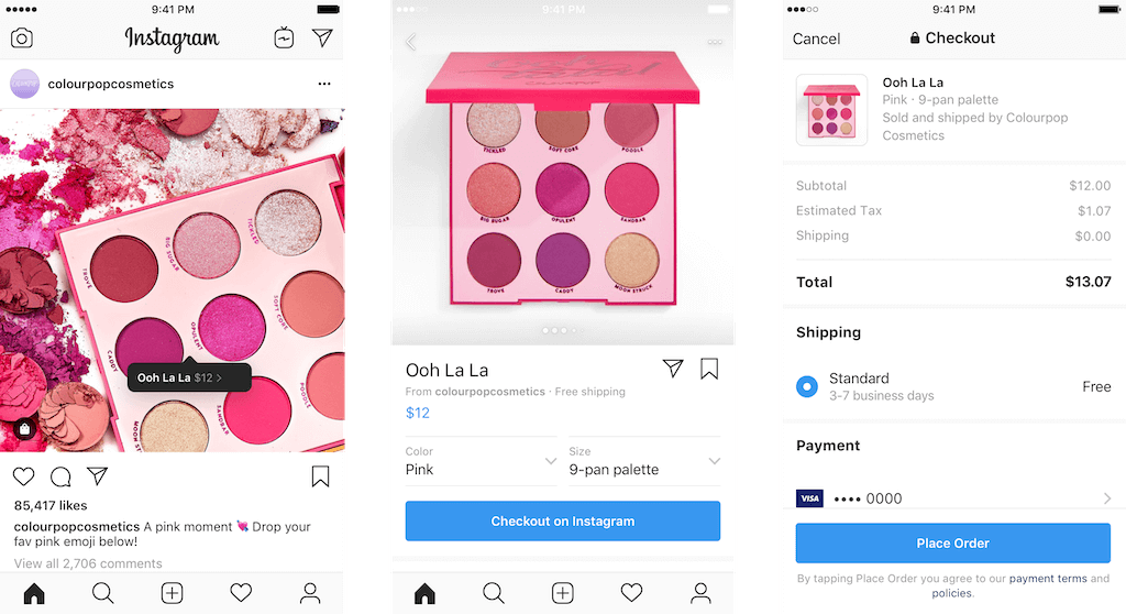Proceso de compra en Instagram