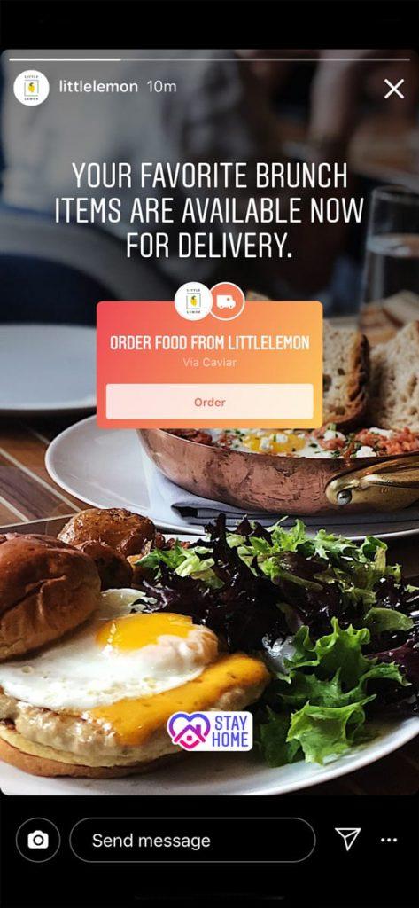 Pedir comida a domicilio desde instagram ya es posible